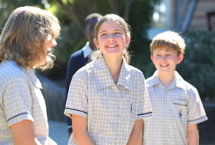 Girl laughing with friends